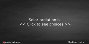 Solar Radiation Is Physics Question