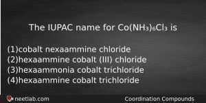 The Iupac Name For Conhcl Is Chemistry Question