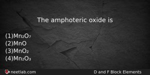 The Amphoteric Oxide Is Chemistry Question