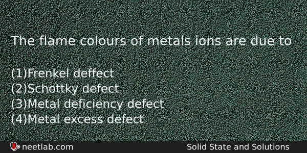 The Flame Colours Of Metals Ions Are Due To Chemistry Question 