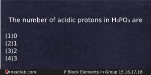The Number Of Acidic Protons In Hpo Are Chemistry Question