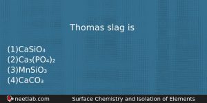 Thomas Slag Is Chemistry Question