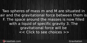 Two Spheres Of Mass M And M Are Situated In Physics Question