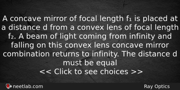 A Concave Mirror Of Focal Length F Is Placed At Physics Question 
