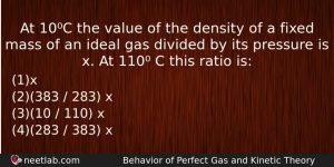 At 10c The Value Of The Density Of A Fixed Physics Question