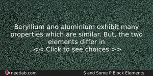 Beryllium And Aluminium Exhibit Many Properties Which Are Similar But Chemistry Question