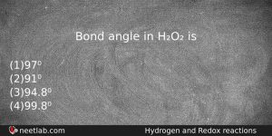 Bond Angle In Ho Is Chemistry Question