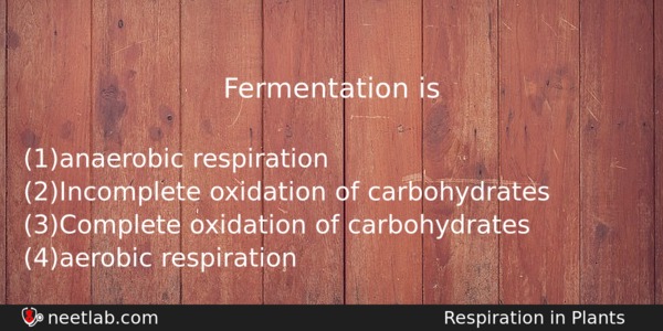Fermentation Is Biology Question 