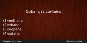 Gobar Gas Contains Chemistry Question
