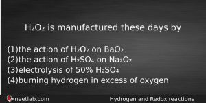 Ho Is Manufactured These Days By Chemistry Question