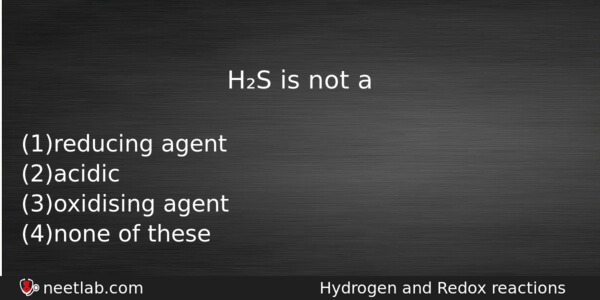 Hs Is Not A Chemistry Question 