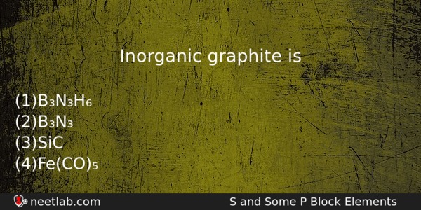 Inorganic Graphite Is Chemistry Question 