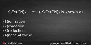 Kfecn E Kfecn Is Known As Chemistry Question