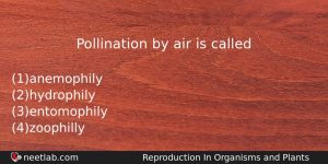 Pollination By Air Is Called Biology Question