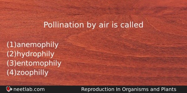Pollination By Air Is Called Biology Question 