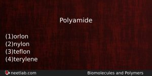 Polyamide Chemistry Question