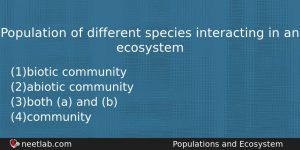 Population Of Different Species Interacting In An Ecosystem Biology Question