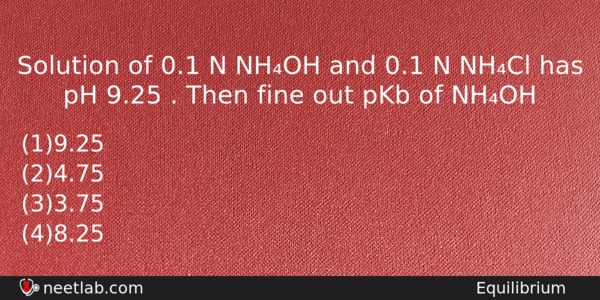 Solution Of 01 N Nhoh And 01 N Nhcl Has Chemistry Question 
