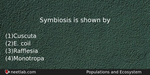 Symbiosis Is Shown By Biology Question 