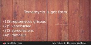 Terramycin Is Got From Biology Question