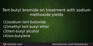 Tertbutyl Bromide On Treatment With Sodium Methoxide Yields Chemistry Question