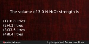 The Volume Of 30 Nho Strength Is Chemistry Question