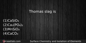 Thomas Slag Is Chemistry Question