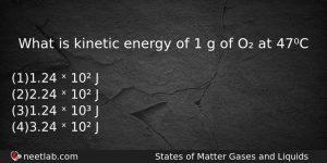 What Is Kinetic Energy Of 1 G Of O At Chemistry Question