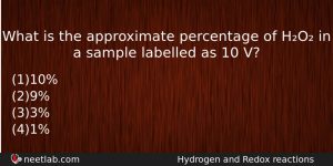 What Is The Approximate Percentage Of Ho In A Sample Chemistry Question