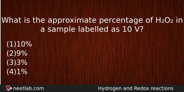 What Is The Approximate Percentage Of Ho In A Sample Chemistry Question 