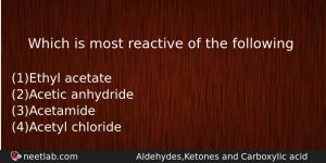 Which Is Most Reactive Of The Following Chemistry Question