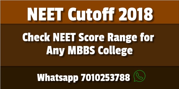 Neet Cutoff 2018 Medical College Govt Private