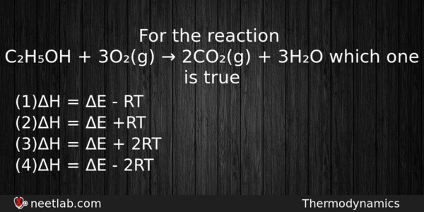 For The Reaction Choh 3og 2cog 3ho Chemistry Question 