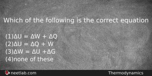 Which Of The Following Is The Correct Equation Chemistry Question