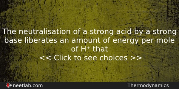 The Neutralisation Of A Strong Acid By A Strong Base Chemistry Question 