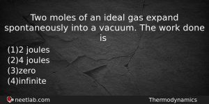 Two Moles Of An Ideal Gas Expand Spontaneously Into A Chemistry Question