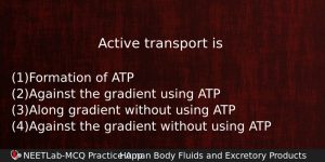 Active Transport Is Biology Question