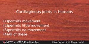 Cartilaginous Joints In Humans Biology Question
