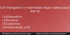Cell Elongation In Internodal Region Takes Place Due To Biology Question