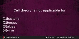 Cell Theory Is Not Applicable For Biology Question