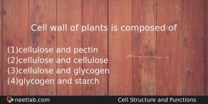 Cell Wall Of Plants Is Composed Of Biology Question