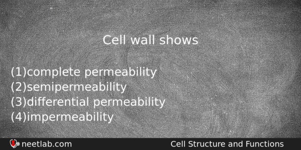 Cell Wall Shows Biology Question 