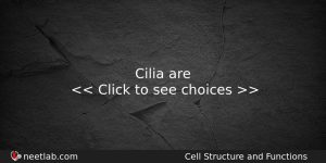 Cilia Are Biology Question