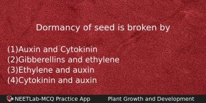 Dormancy Of Seed Is Broken By Biology Question