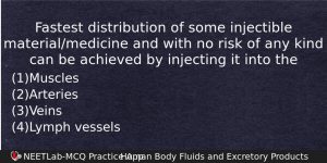Fastest Distribution Of Some Injectible Materialmedicine And With No Risk Biology Question