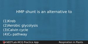 Hmp Shunt Is An Alternative To Biology Question