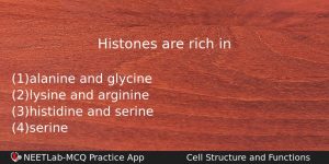 Histones Are Rich In Biology Question