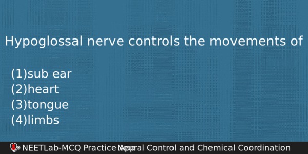 Hypoglossal Nerve Controls The Movements Of Biology Question 