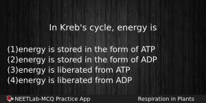 In Krebs Cycle Energy Is Biology Question