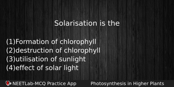 Solarisation Is The Biology Question 
